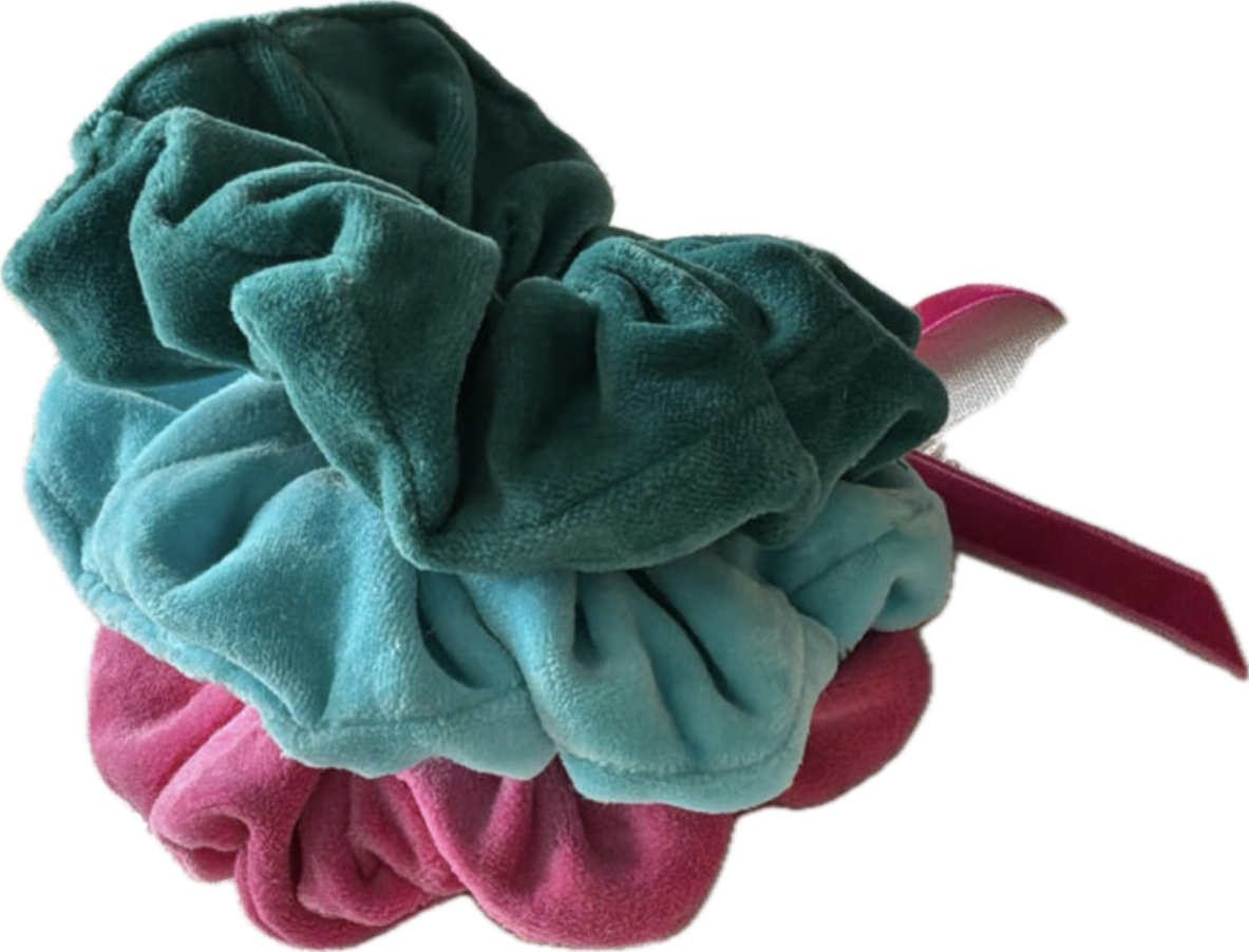 Set of 3 Velvet Hair Scrunchies