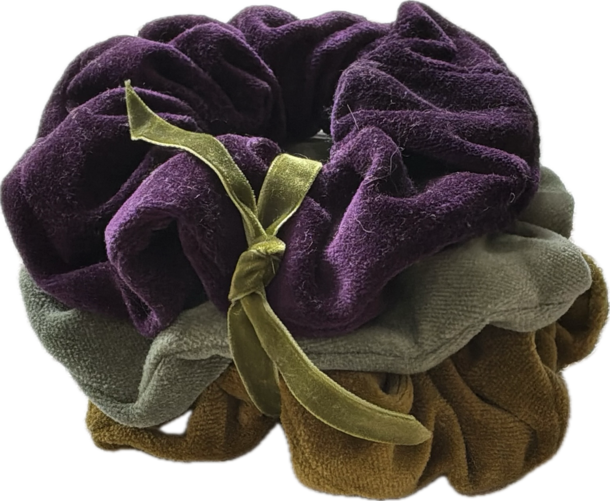 Set of 3 Velvet Hair Scrunchies