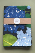 Schumacher Document Blue Hydrangea Linen Tea Towel