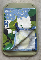 Schumacher Document Blue Hydrangea Linen Tea Towel