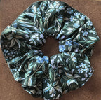 The William Morris Collection Hair Scrunchie: Bluebell Tapestry in Greens and Blues