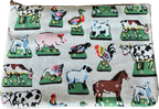 Oilcloth Large Pencil/Craft Case farmyard animals