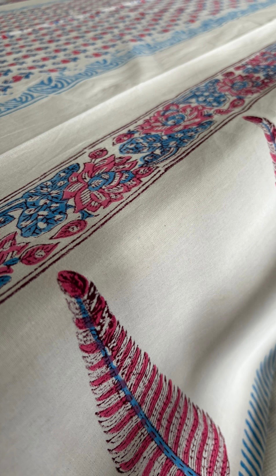 'Fern’ Hand Block Table Cloth