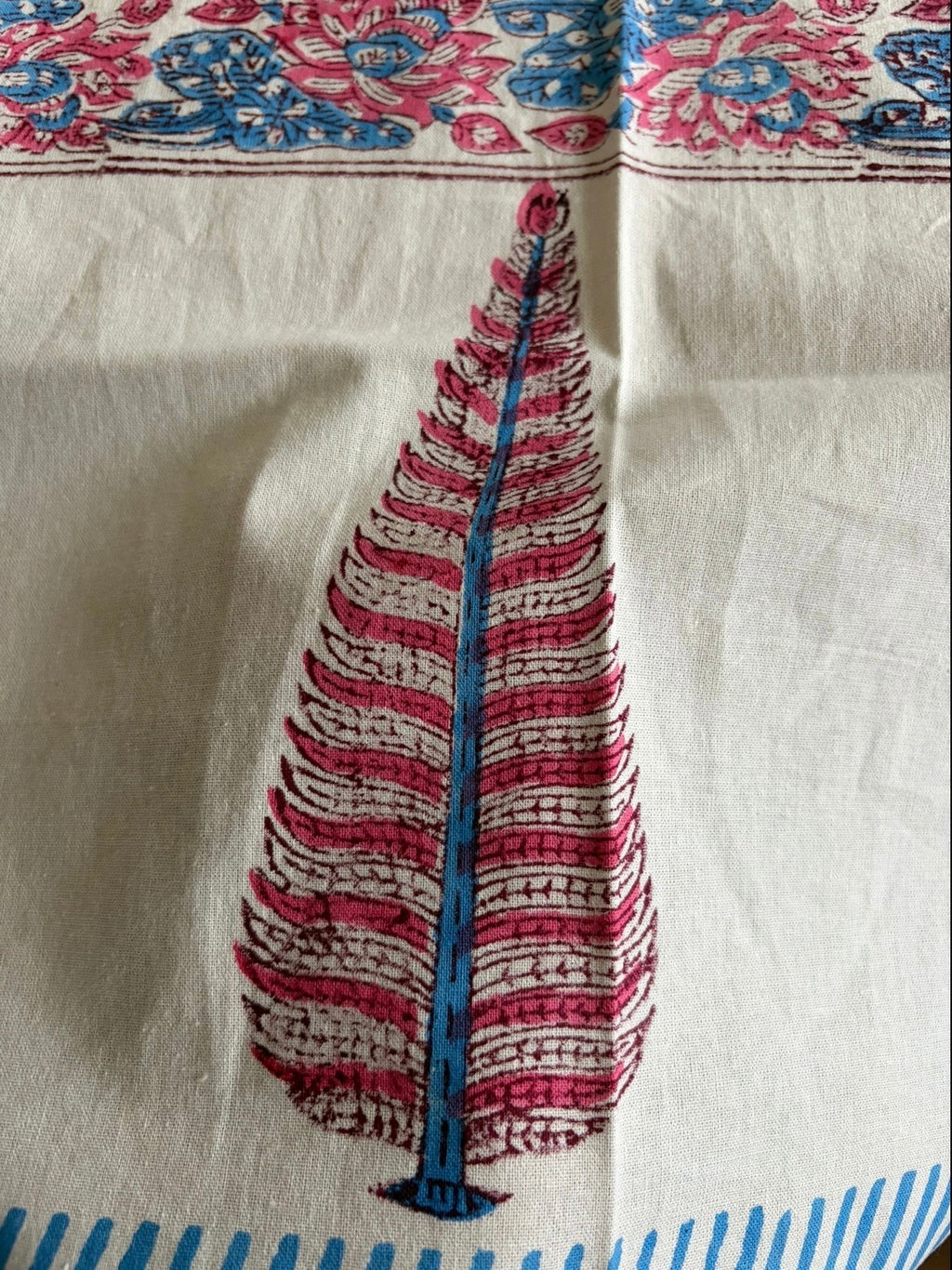 'Fern’ Hand Block Table Cloth