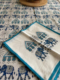 Elephant Parade Block Print Table Cloth Set
