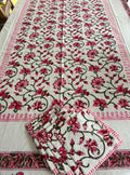 Lotus Flower Hand Block Table Cloth Set
