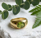 18 Carat Yellow Gold-Plated-Silver Gemstone Ring