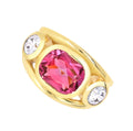 18 Carat Yellow Gold-Plated-Brass Gemstone Ring