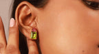 18 Carat Gold-Plated-Silver Gemstone Earrings