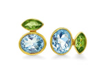18 Carat Yellow Gold-Plated-Silver Gemstone Earrings