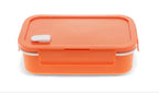 Double wall lunch box with divider-orange
