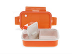 Double wall lunch box with divider-orange