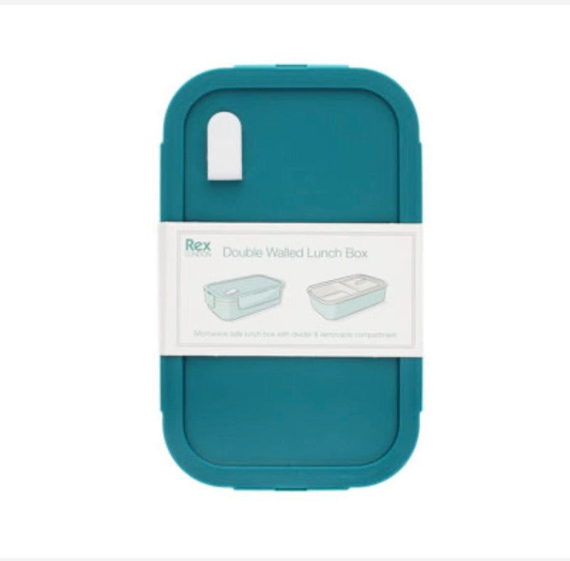 Double wall lunch box with divider - Blue
