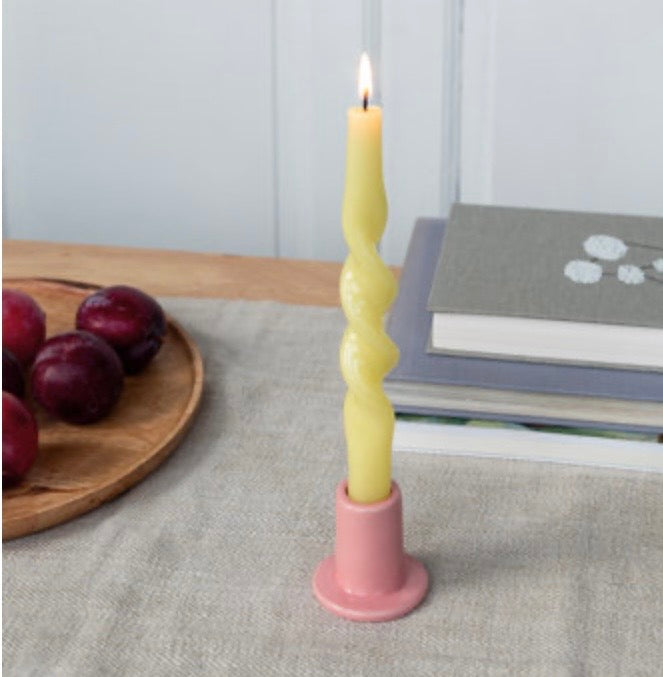Ceramic tube candle holder - Pink