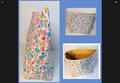 Large makeup bag in vintage ditsy floral print