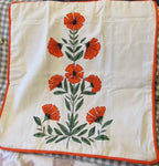 Large poppy print cushion 40 x40 cm