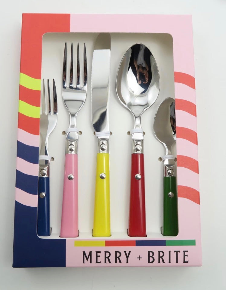 Merry + Brite vintage inspired colourful cutlery