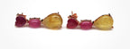 Yellow Cabochon Sapphire and Ruby earrings
