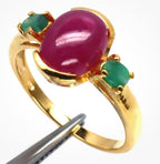 Natural Ruby and emerald ring