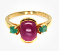 Natural Ruby and emerald ring