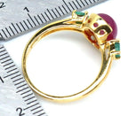 Natural Ruby and emerald ring