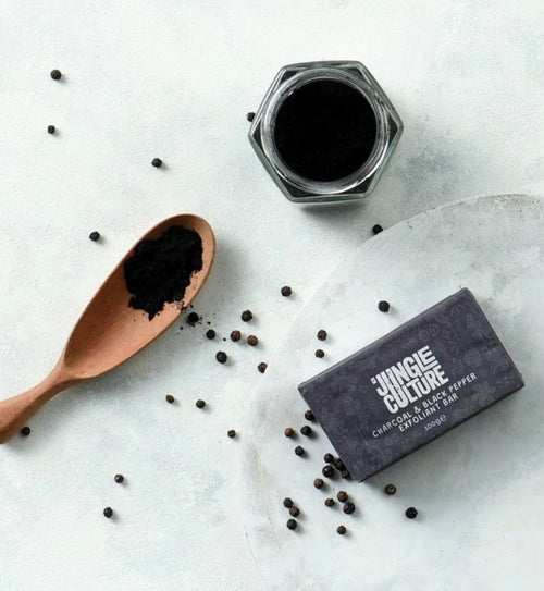 Activated Charcoal and Cracked Black Pepper Solid Shaving Bar, 100g