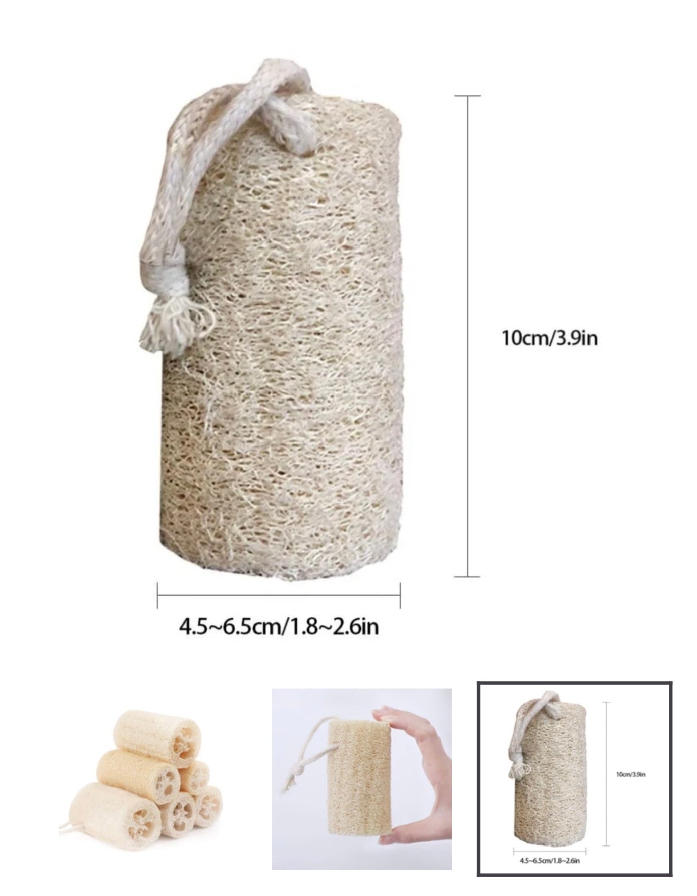 Natural Loofah organic exfoliating sponge pad scrubber