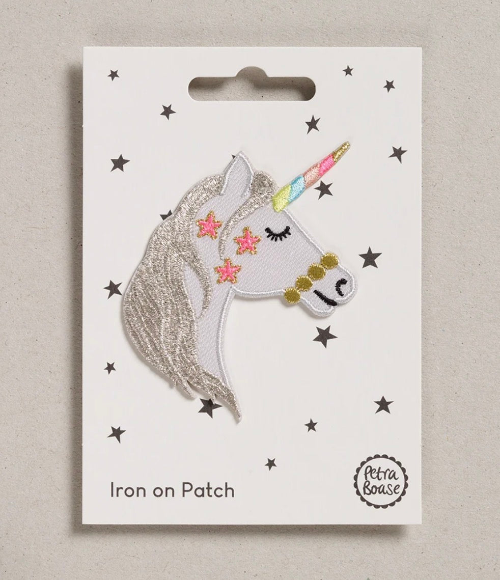 Glittery Unicorn Head iron on patch