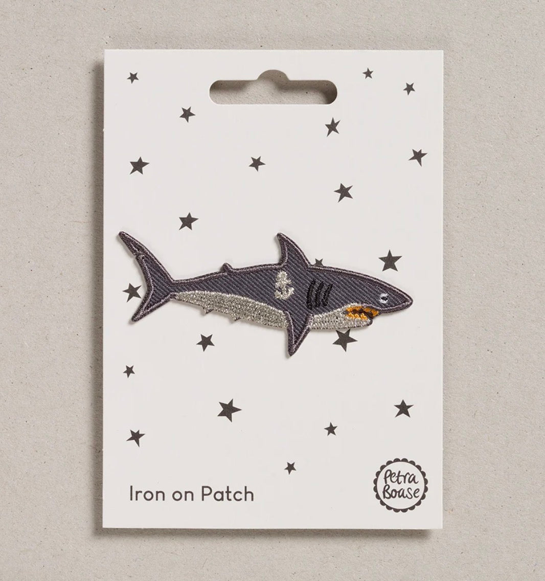 Shark iron on patch