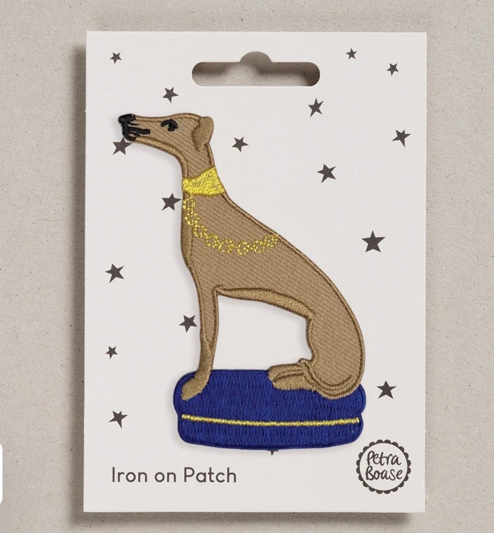 Whippet iron on patch