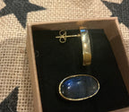 Labradorite earrings set in gold plated silver