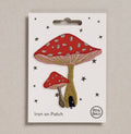 Glittery Toadstools iron on patch