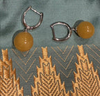 Honey Jade Half hoops set in silver