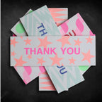 Pack of 6 Thank You cards & envelopes stars