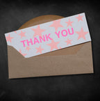 Pack of 6 Thank You cards & envelopes stars