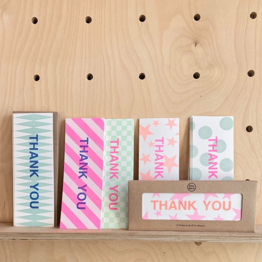 Pack of 6 Thank You cards & envelopes stars