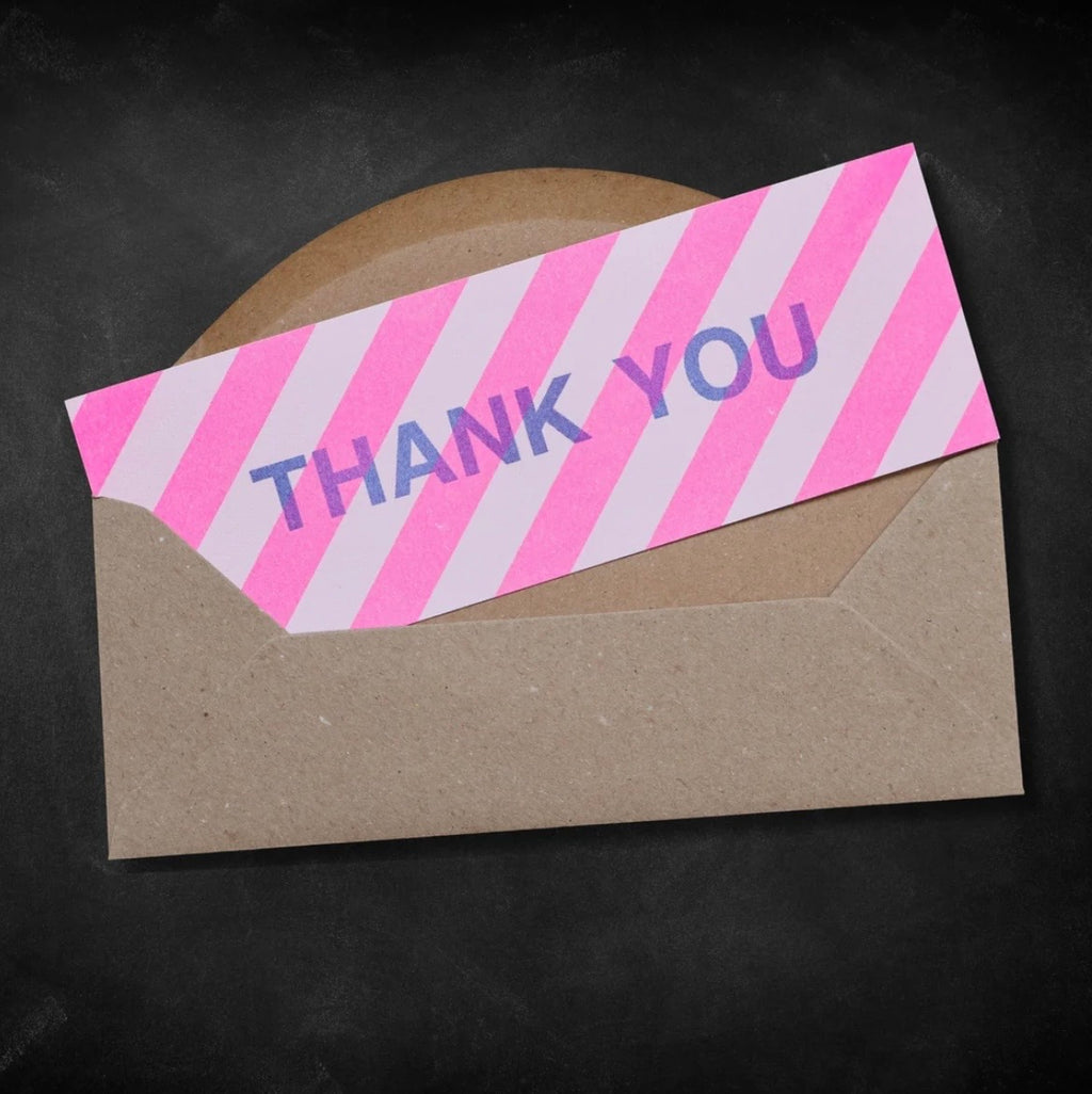 Pack of 6 thank you cards & envelopes-Stripes