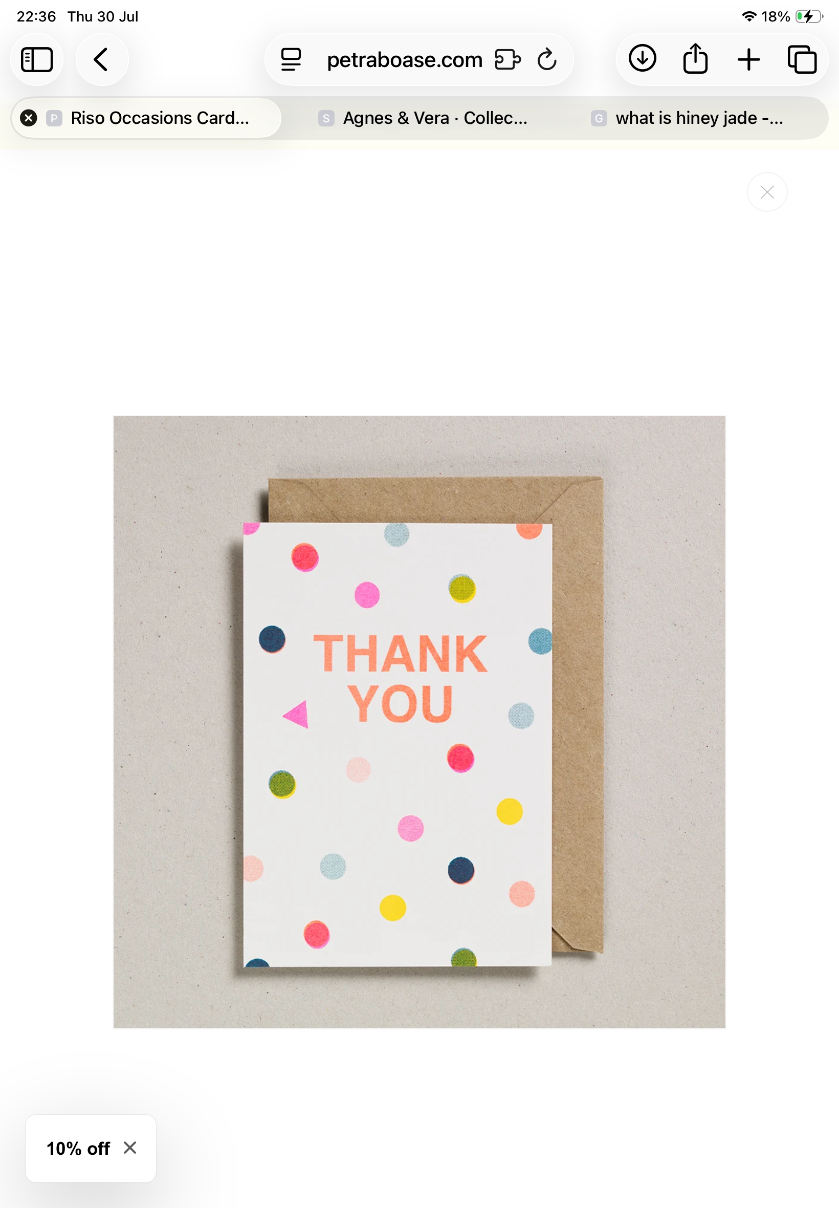 Riso cards Thank you multi spots