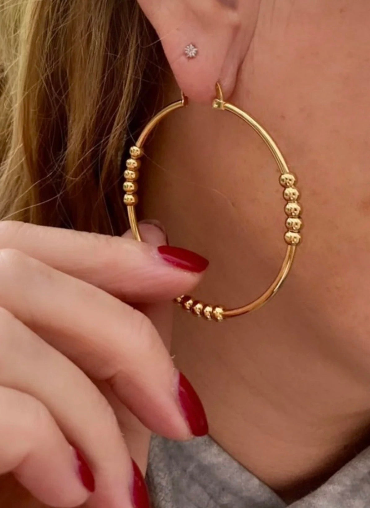 Wish beaded hoop earrings