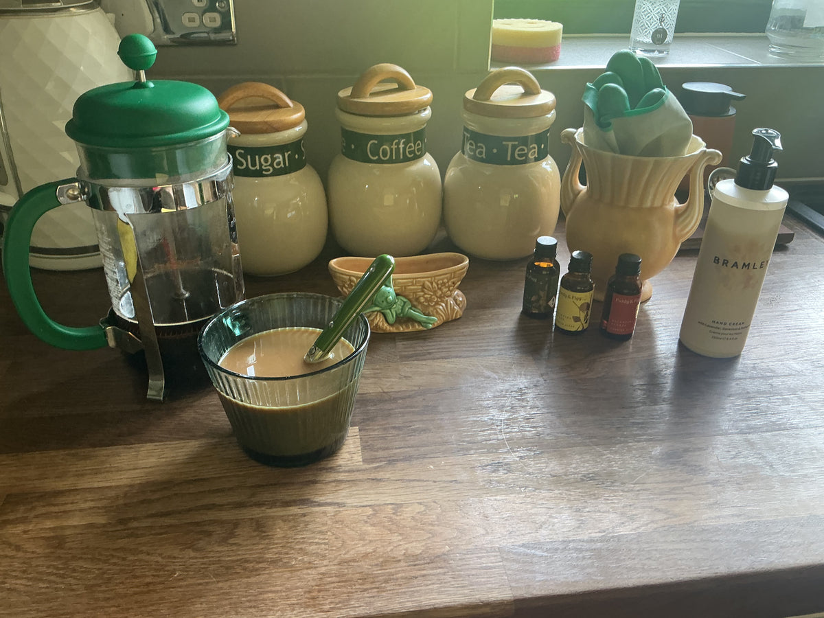 Green Glass Ribbed Retro Coffee Cups