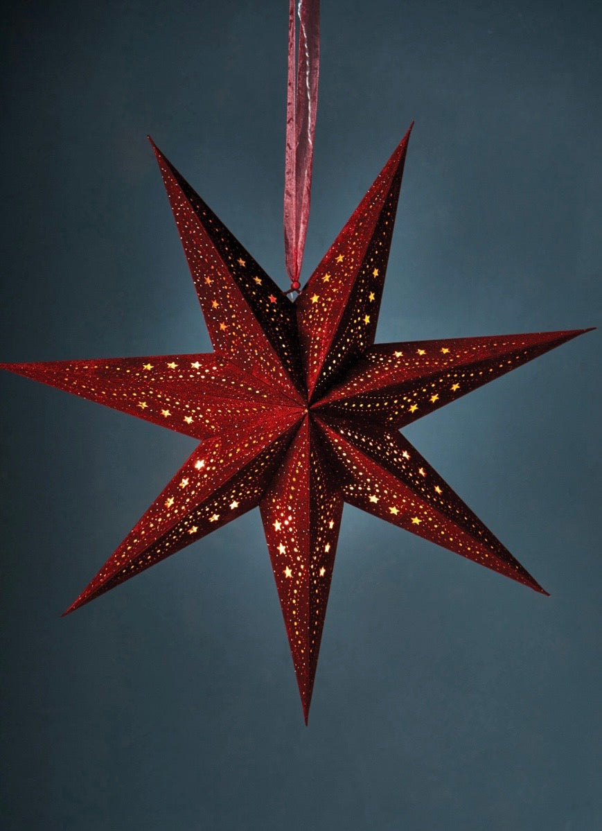 Red Velvet Star with glitter and LED’S