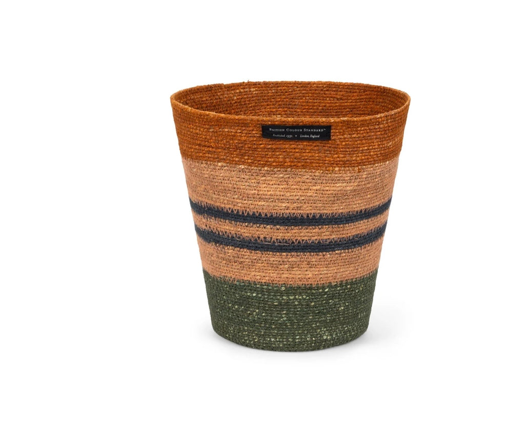 British Colour Standard Seagrass Waste-Paper bin Olive Midnight Old Rose
