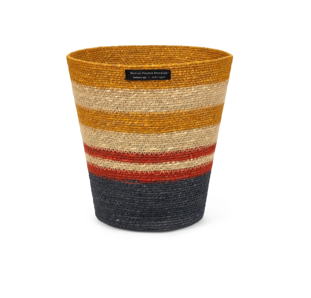 British Colour Standard Seagrass Waste-Paper bin Tuscan Guardsman’s Midnight