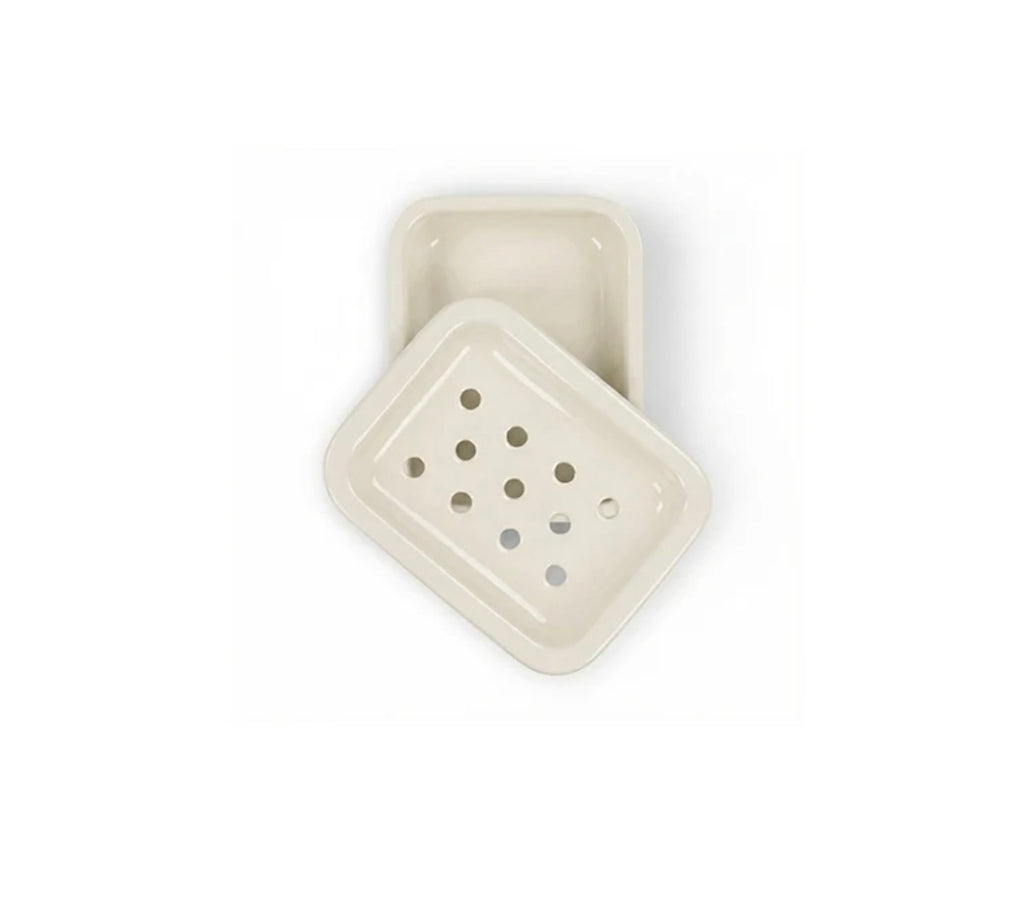 Enamel Soap Dish in Stone White