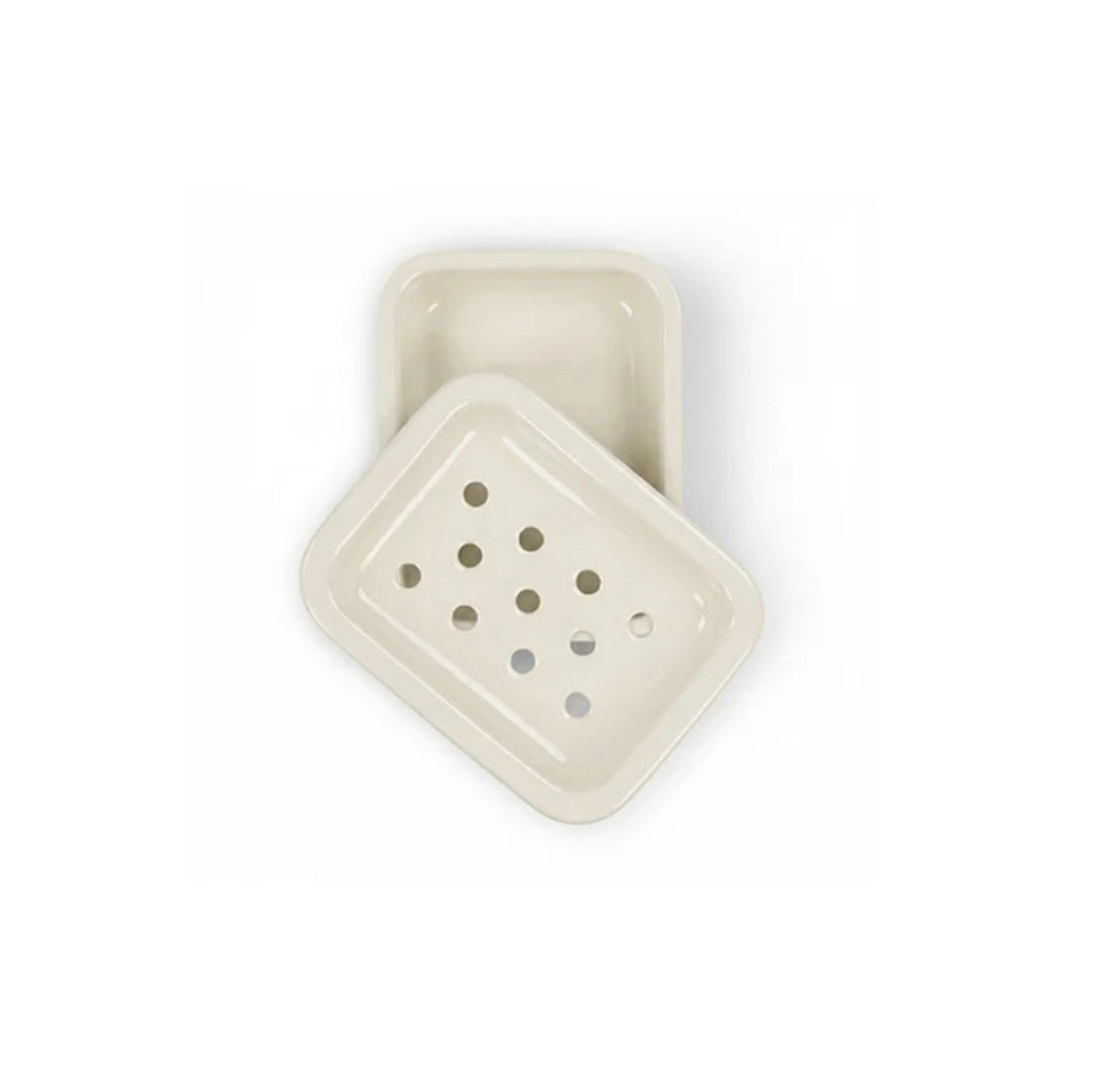 Enamel Soap Dish in Stone White