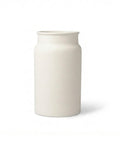 Enamel Toilet Brush Holder and Brush, Stone White