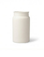 Enamel Toilet Brush Holder and Brush, Stone White