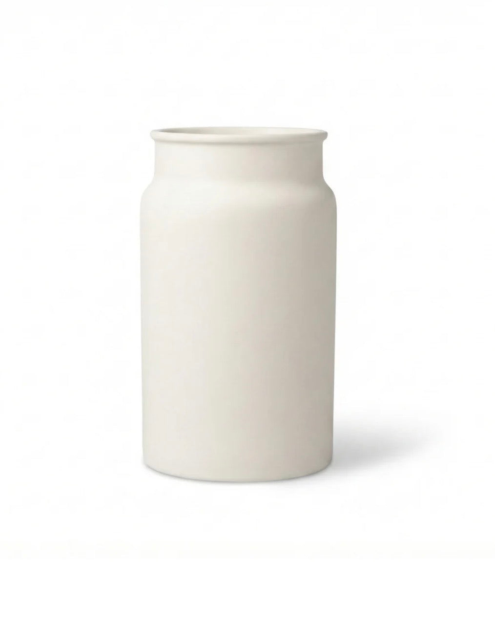 Enamel Toilet Brush Holder and Brush, Stone White