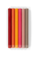 Solid Dinner Candles Mixed set of 6 Warm Rainbow Colours
