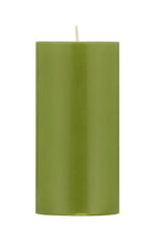 Tall Solid Pillar Candle , Olive Green